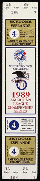 1989 Toronto Blue Jays vs. Western Division Champions American League Championship Series Ticket 