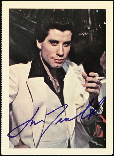 1978 John Travolta Saturday Night Fever Signed 4"x 5 1/2" Postcard (JSA)