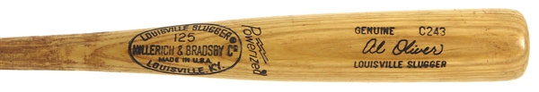 1978-79 Al Oliver Texas Rangers H&B Louisville Slugger Professional Model Game Used Bat (MEARS LOA)