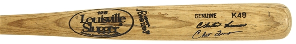 1990 Chet Lemon Detroit Tigers Signed Louisville Slugger Professional Model Game Used Bat (MEARS LOA/JSA)