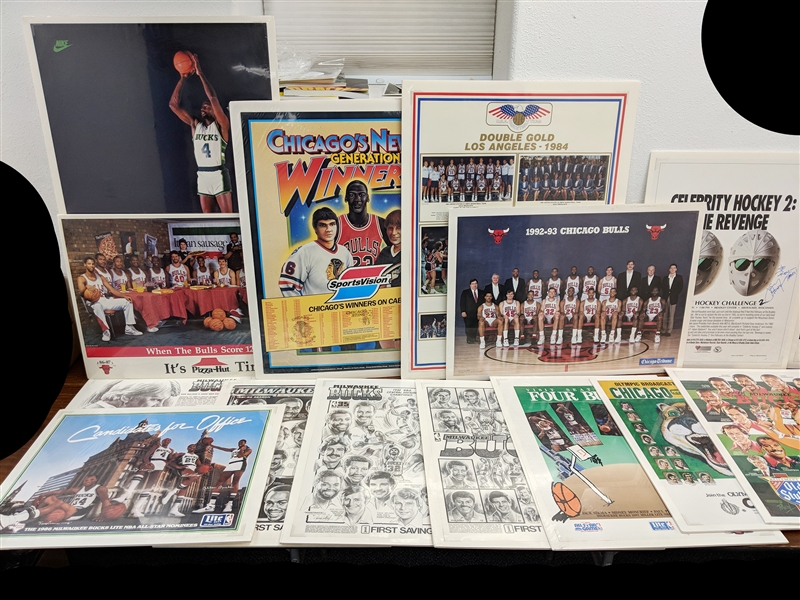 1980s-1990s Basketball and Hockey Posters (70+)