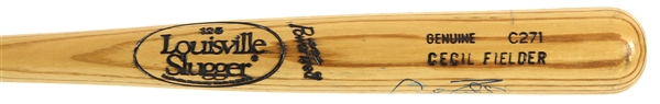 1990 Cecil Fielder Detroit Tigers Signed Louisville Slugger Professional Model Bat (MEARS LOA/JSA)