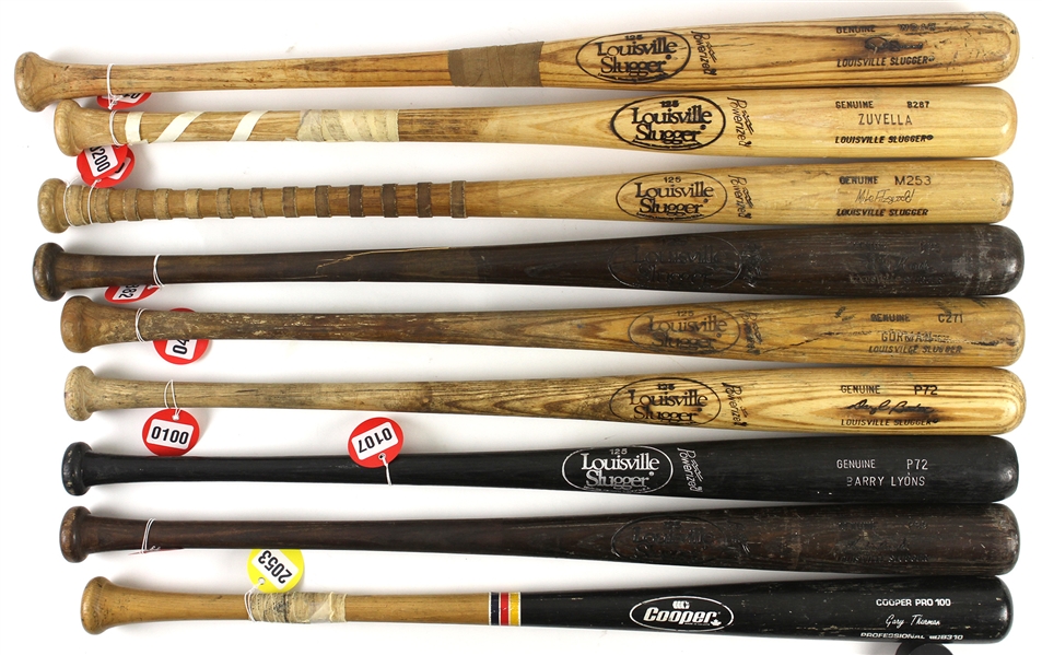1980-95 Professional Model Game Used Bat Collection - Lot of 26 w/ Jim Dwyer, Hubie Brooks, Danny Tartabull, Pedro Guerrero, Kevin Seitzer & More (MEARS LOA)