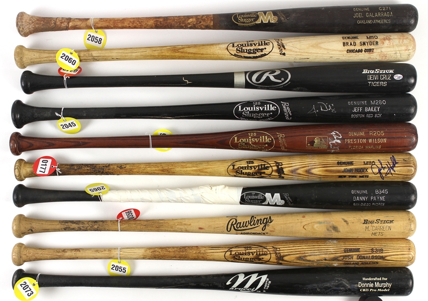 1990-2012 Professional Model Game Used Bat Collection - Lot of 20 w/ Josh Donaldson, Darryl Hamilton, Derek Bell, Shannon Stewart, Andy Morales & More (MEARS LOA)