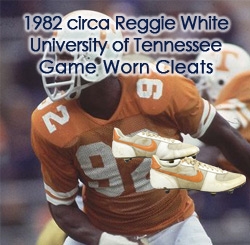 1982 circa  Reggie White University of Tennessee Game Worn Cleats (Sara White / MEARS LOA) 