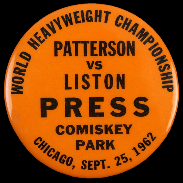 1962 Patterson vs Liston 2 1/4" Pinback Button