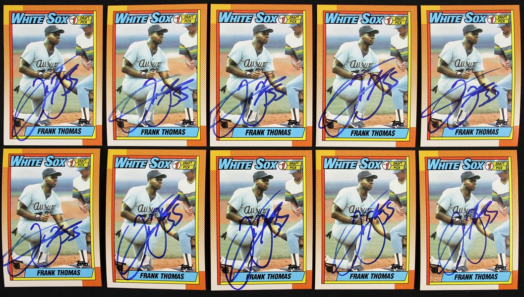1990 Frank Thomas Chicago White Sox Signed Topps Trading Cards (Lot of 10)(JSA)