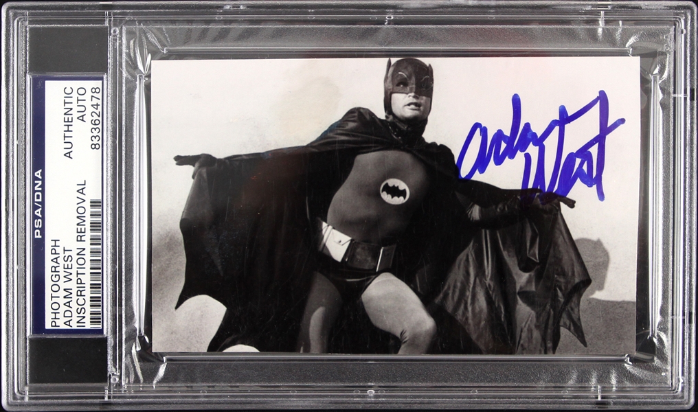 1966-1968 Adam West Batman Signed 3"x 5" Photo (PSA/DNA Slabbed)