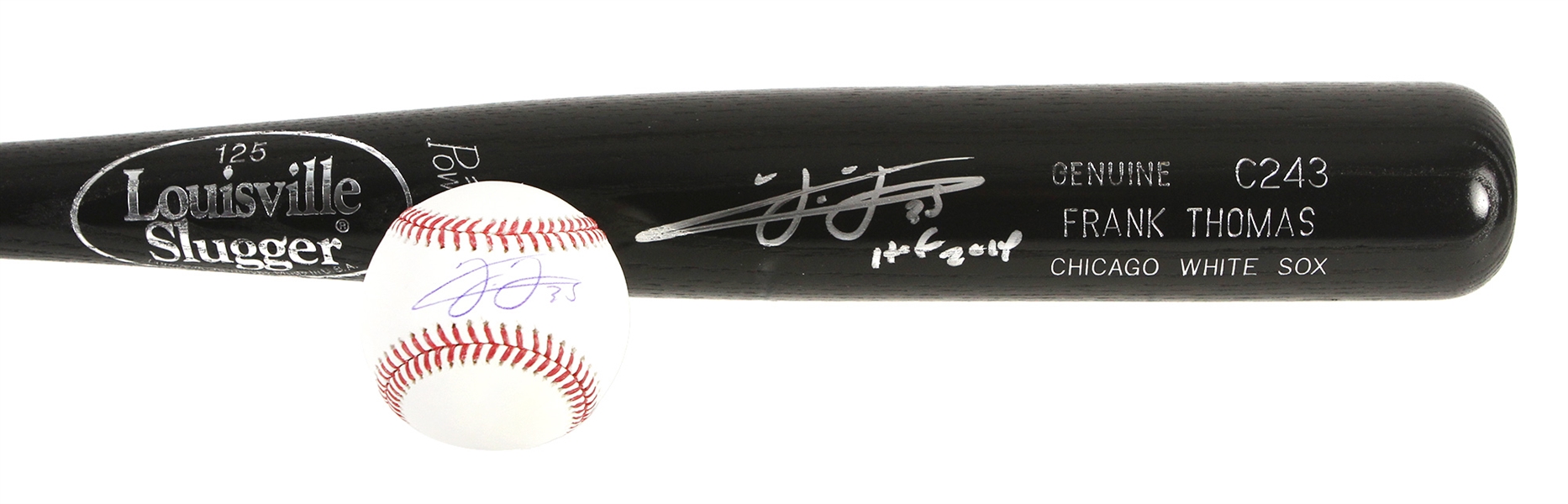 2014-17 Frank Thomas Chicago White Sox Signed Louisville Slugger Professional Model Bat & OML Manfred Baseball - Lot of 2 (MEARS LOA/JSA)