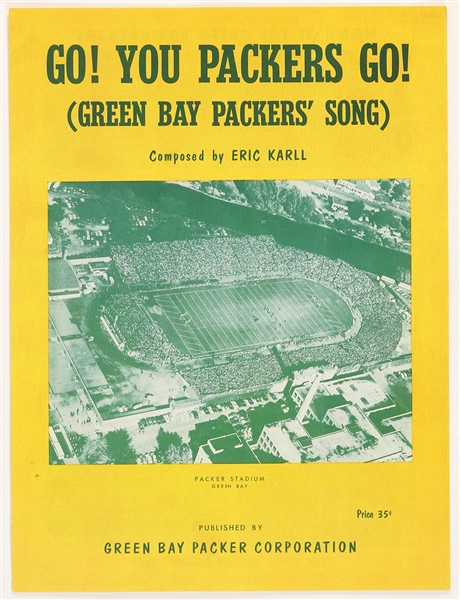 1950s Go! You Packers Go! Green Bay Packers Song Sheet Music 