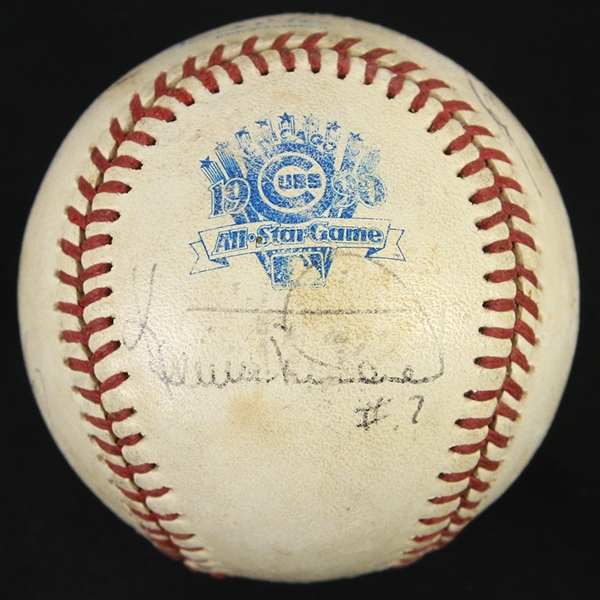 1990 Andre Dawson Will Clark Kevin Mitchell Signed OASG Vincent Wrigley Field All Star Game Baseball (MEARS LOA/JSA)