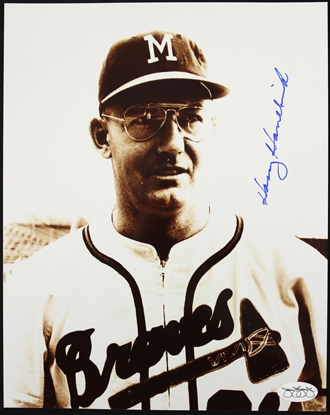 1953-1958 Harry Hanebrink Milwaukee Braves Autographed 8x10 Photo (JSA)