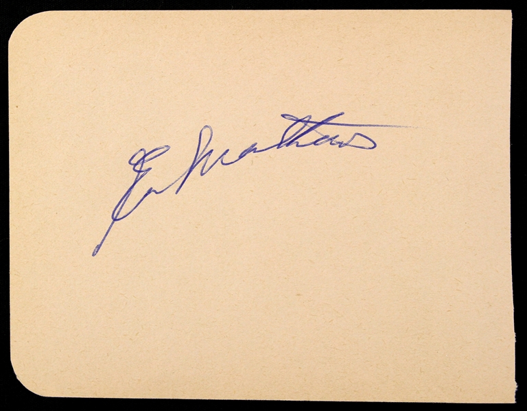 1952-1966 Eddie Mathews Milwaukee Braves Signed 3 x 5 Index Card (JSA) "Vintage Playing Days Signature"