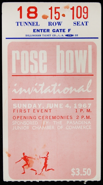1967 Rose Bowl Invitational Ticket Stub 