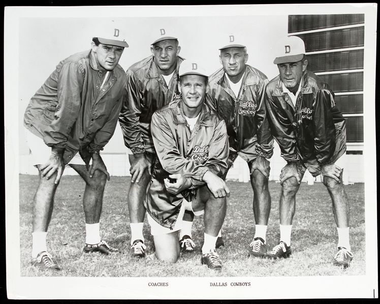 1960-1988 Tom Landry Dallas Cowboys Coaches 8"x 10" B&W Photo 