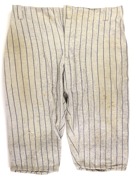 1915-28 Spalding Pinstriped Grey Flannel Game Worn Baseball Uniform Pants (MEARS LOA)