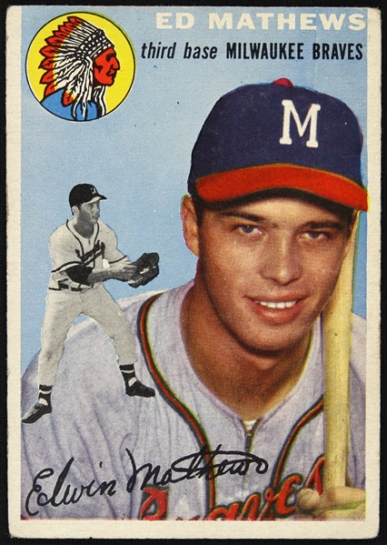 1954 Ed Mathews Milwaukee Braves Topps Trading Card 