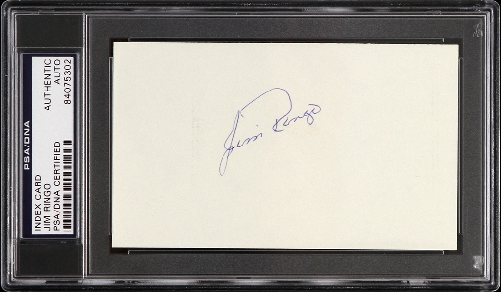 1953-1963 Jim Ringo Green Bay Packers Signed 3"x 5" Index Card (PSA/DNA Slabbed)