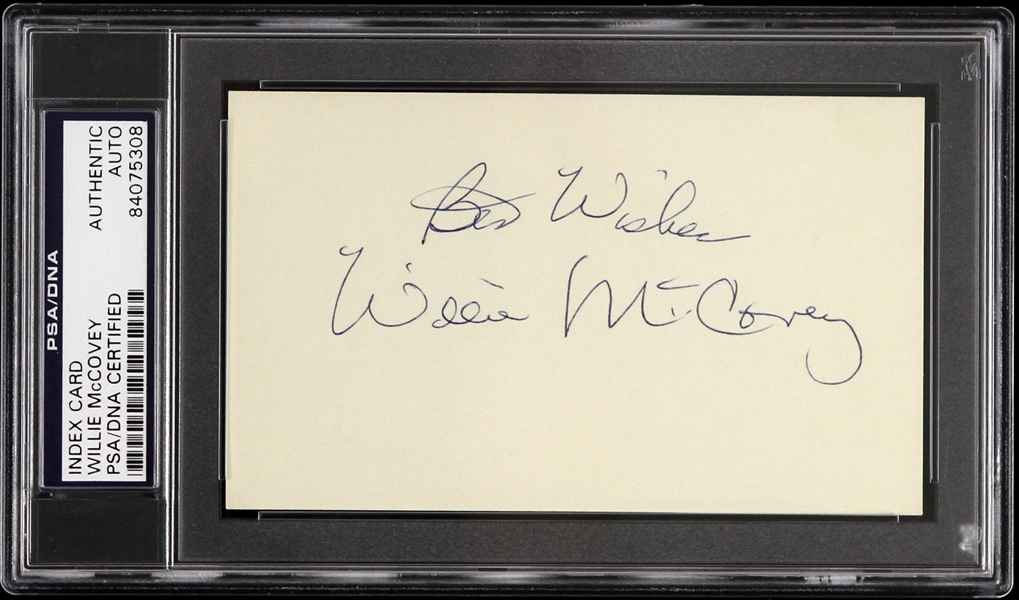 1959-1973 Willie McCovey San Francisco Giants Signed 3"x 5" Index Card (PSA/DNA Slabbed)