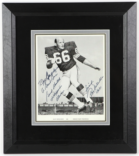 1972 Ray Nitschke Green Bay Packers Signed & Inscribed 15" x 17" Framed Photo (JSA)