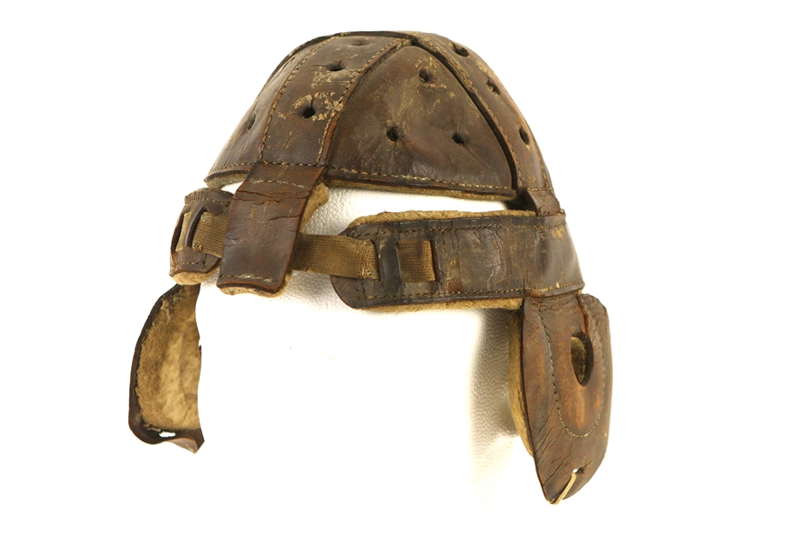 1910s-20s Game Worn Leather Football Helmet (MEARS LOA)