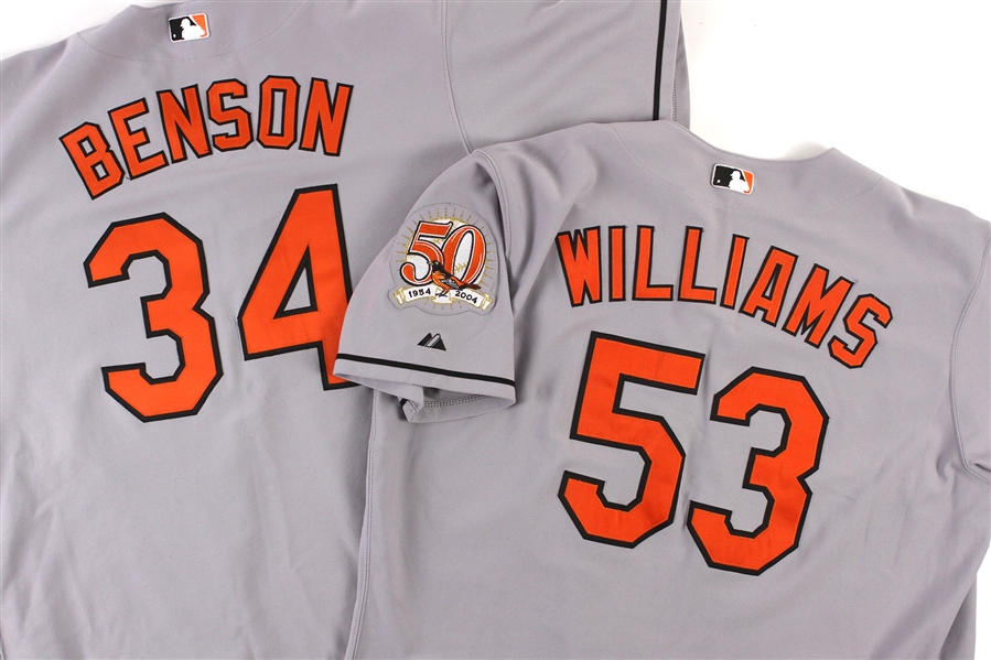 2004-2006 Baltimore Orioles Game Worn Jerseys Including Todd Williams and Kris Benson (Lot of 2) (Mears LOA)