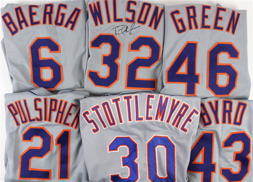 1992-1996 New York Mets Game Worn Jerseys Including Paul Byrd, Bill Pulsipher, Paul Wilson (Autographed), and More (Lot of 6) (JSA) (MEARS LOA)