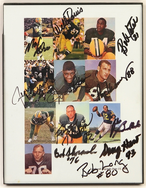 2000s Green Bay Packers Multi Signed 8 1/2"x 11" Framed Photo Including Jerry Kramer, Fuzzy Thurston and more *JSA Full Letter*