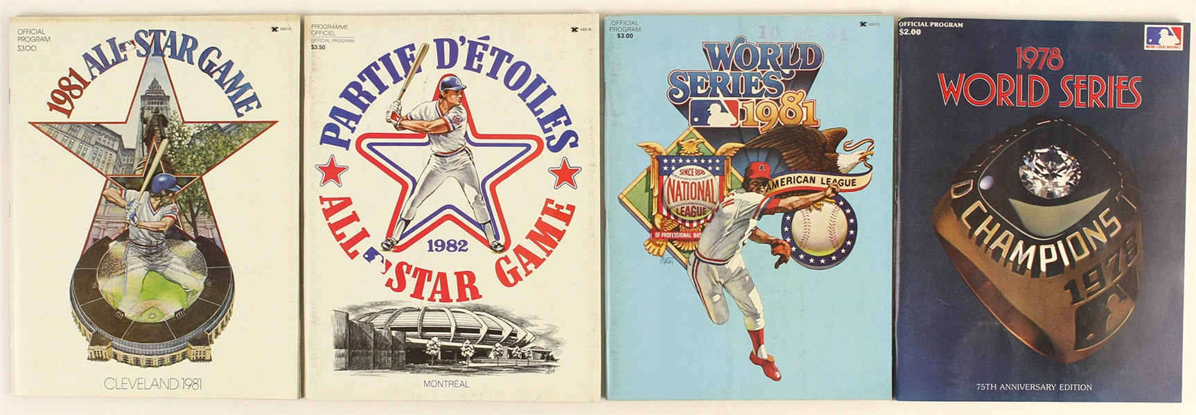 1978-82 World Series & All Star Game Program Collection - Lot of 4