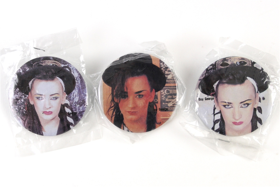 1980s Boy George Culture Club Pinback Button Collection - Lot of 225