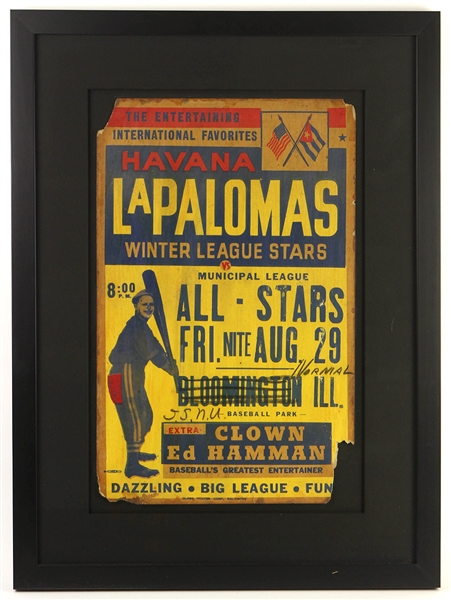 1950s Havana La Palomas Negro League Winter League Stars 23"x 31" Framed Broadside