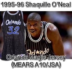 1995-96 Shaquille ONeal Orlando Magic Signed Game Worn Road Jersey (MEARS A10/JSA) "Sourced From Bucks & Bucks Wives Breast Cancer Awareness Program Auction" 