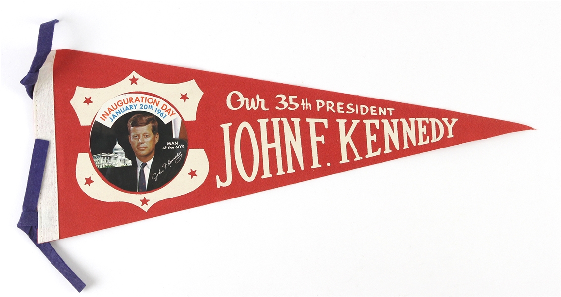 1961 John F. Kennedy Inauguration Day 18" Pennant