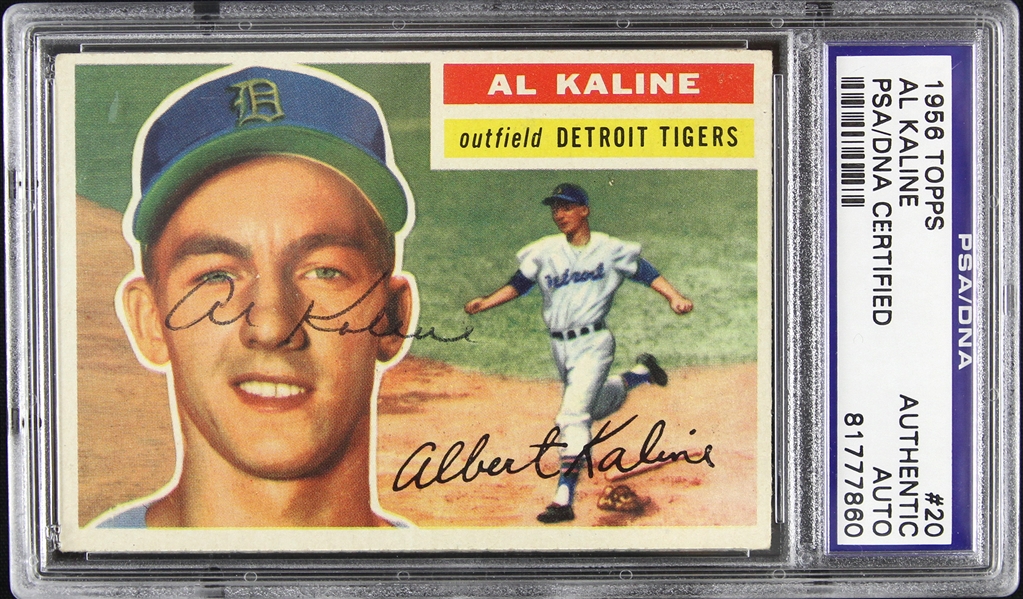 1956 Al Kaline Detroit Tigers Signed Topps Trading Card (PSA/DNA Slabbed)