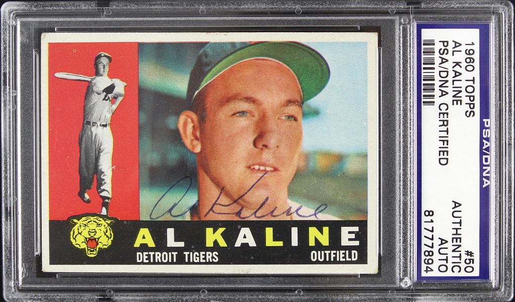 1960 Al Kaline Detroit Tigers Signed Topps Trading Card (PSA/DNA Slabbed)