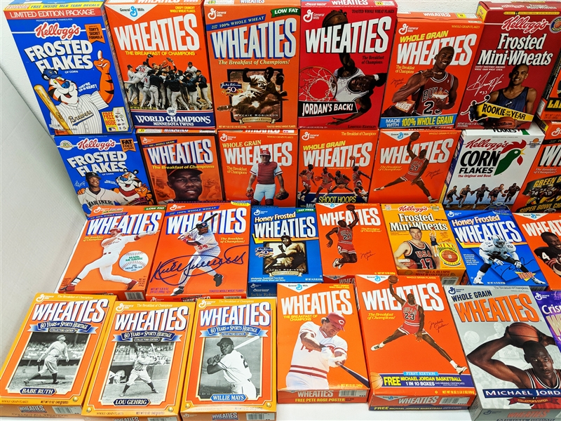 1980s-2000s Baseball Football Basketball Boxing Wheaties Box Collection - Lot of 45