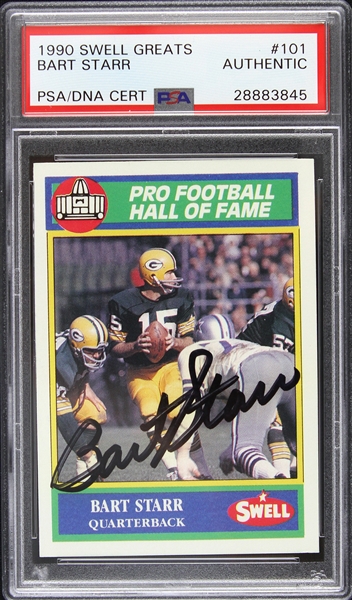 1990 Bart Starr Green Bay Packers Signed Swell Greats Trading Card (PSA/DNA Slabbed)