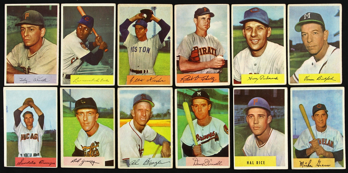 1954 Bowman Trading Cards Including Harry Perkowski, Mickey Grasso, Toby Atwell and more (Lot of 12)
