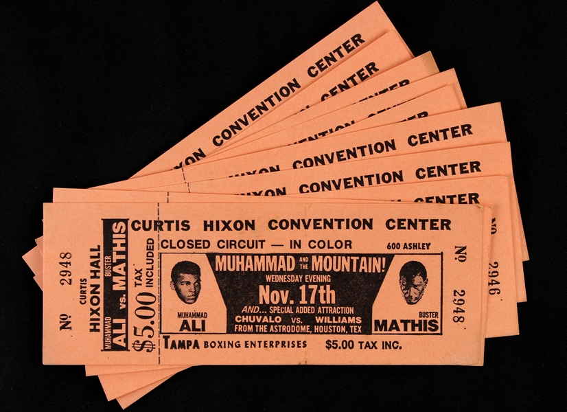 1971 Muhammad Ali vs. Buster Mathis Closed Circuit Tickets (Lot of 10)