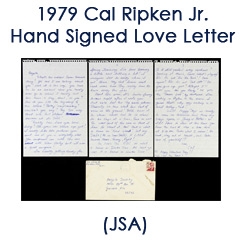1979 Cal Ripken Jr Baltimore Orioles Signed Love Letter (JSA)