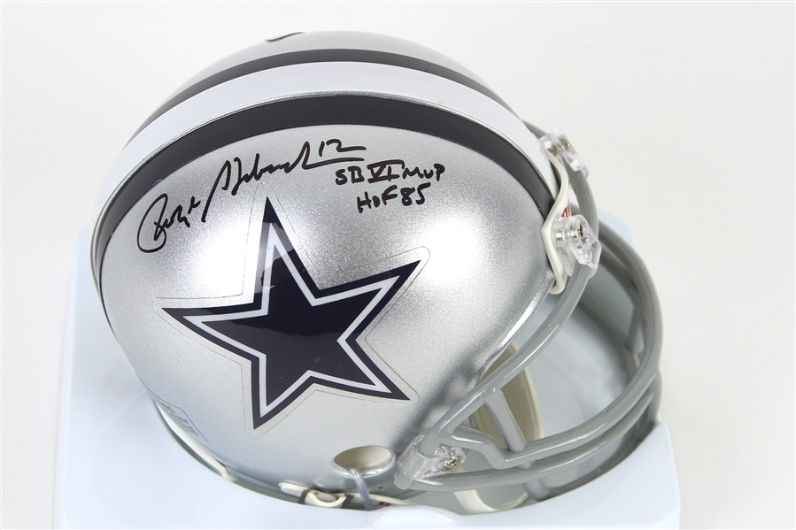 1969-1979 Roger Staubach Dallas Cowboys Signed Mini Helmet (JSA)