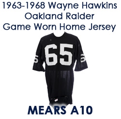 1963-68 Wayne Hawkins Oakland Raiders Signed Game Worn Home Jersey (MEARS A10/*JSA*)