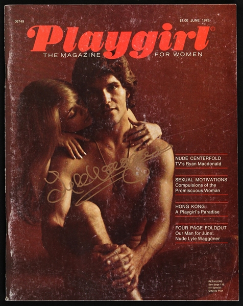 1973 Lyle Waggoner Signed Playgirl Magazine (Lyle Waggoner Collection)(JSA)