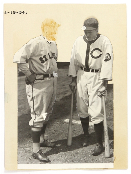 1934 Rogers Hornsby & Walter Johnson Original 7"x 9" Photo