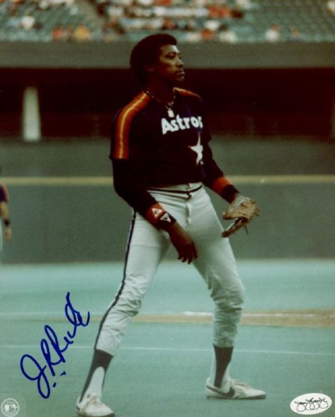 1971-80 Houston Astros J.R. Richard Autographed 8x10 Color Photo (JSA)