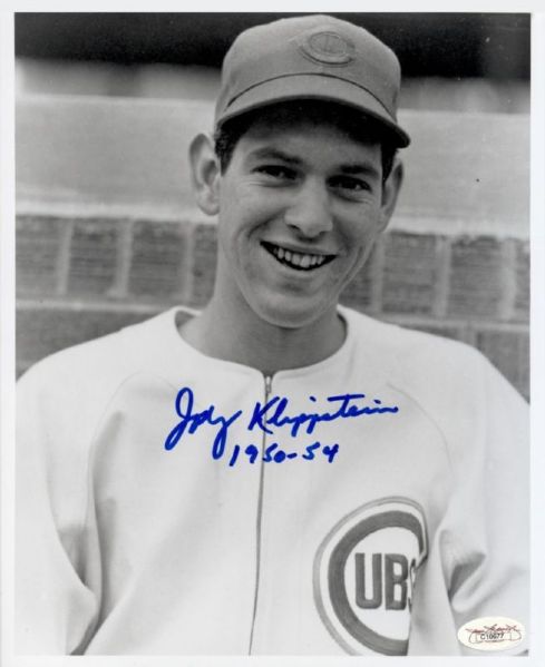 1950-54 Chicago Cubs Johnny Klippstein Autographed 8x10 B/W Photo *JSA*