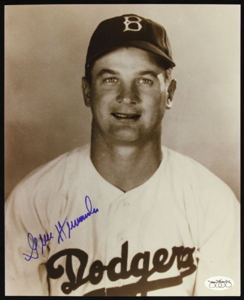 1943, 46-51 Gene Hermanski Brooklyn Dodgers Signed 8 x 10 B/W Photo JSA Hologram