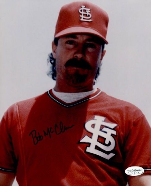 1992 St. Louis Cardinals Bob McClure Autographed 8x10 Color Photo JSA Hologram