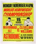 1966 Muhammad Ali vs Cleveland Williams Linen Back On-Site 25"x 37" Poster 