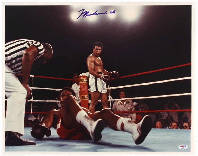 1974 Muhammad Ali vs George Foreman Signed 16"x 20" Photo (PSA/DNA)